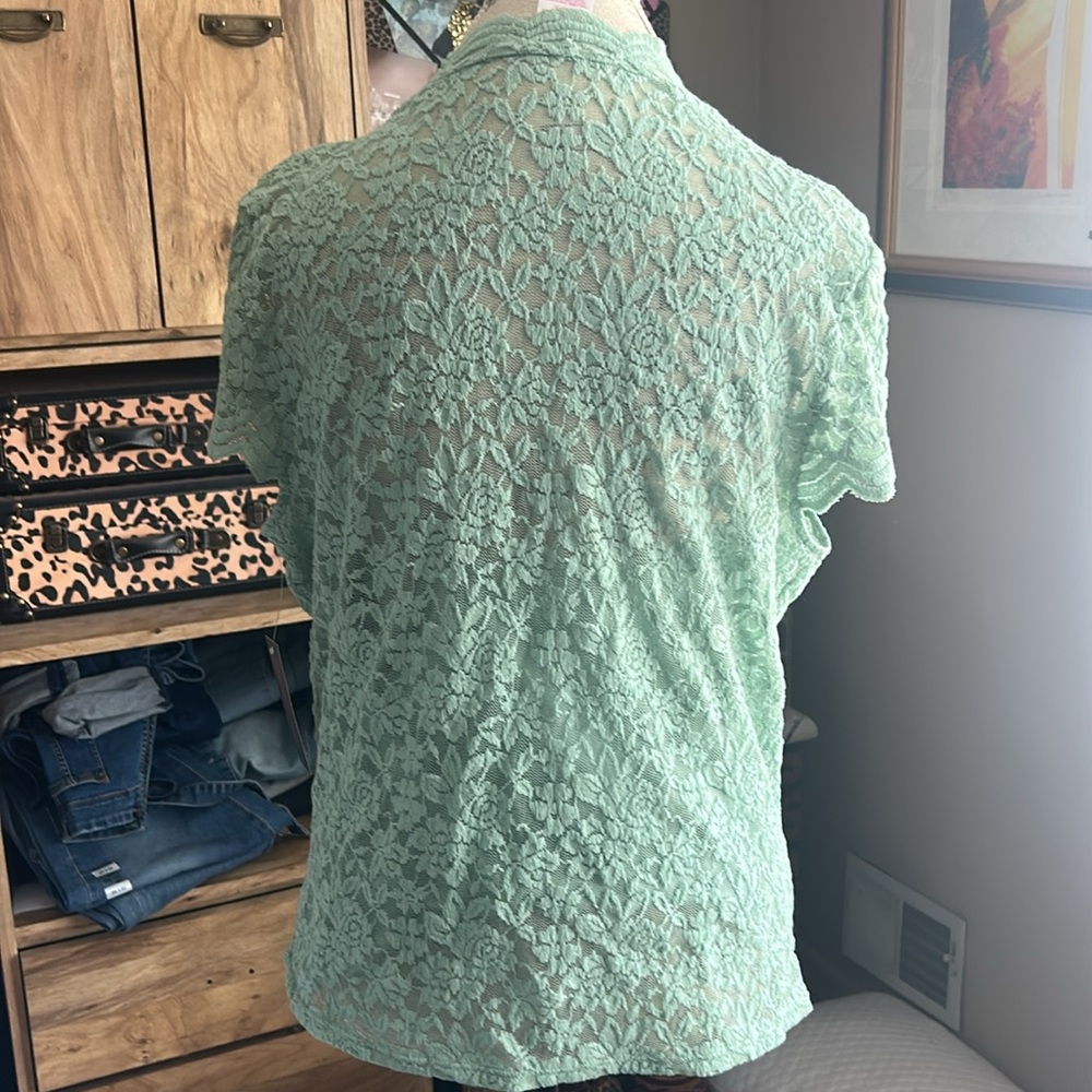 No Boundaries Mint Green Lace Top - XXL NWT - Picture 3 of 6